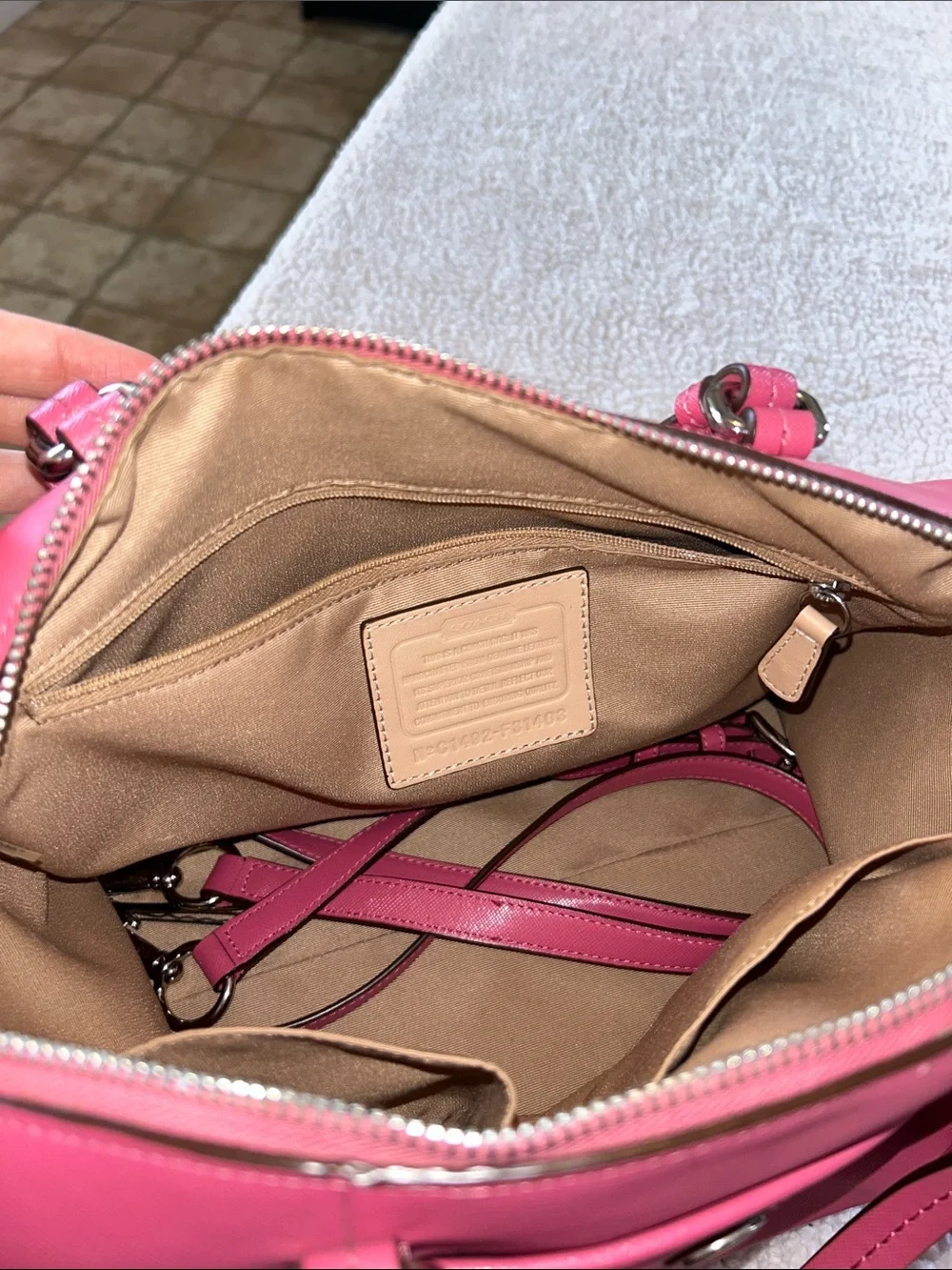 Coach Pink Leather Top-Handle and Crossbody Satchel